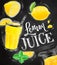 Poster lemon juice chalk