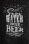 Poster lettering save water drink beer chalk