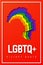 Poster LGBTQ HISTORY MONTH. People\'s faces look up in LGBT colors.