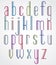 Poster light colorful font on white background, striped letters