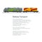 Poster Locomotive with Orange Cargo Container