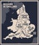 Poster map of regions of England