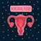 Poster menstruation female period. Feminist menstrual female illustration.