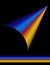 Poster with multicolored arrow pointer on a black. Futuristic graphics