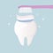 A poster about daily oral hygiene. It is important to brush your teeth properly. A healthy white tooth with a toothbrush and tooth