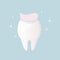 A poster about daily oral hygiene. It is important to brush your teeth properly. A snow-white healthy tooth, with toothpaste for c