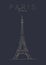 Poster paris eiffel tower dark