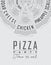 Poster pizza party grey color