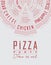 Poster pizza party red color