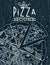 Poster pizza wood blue