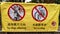 Poster prohibiting dogs and bikes in Hong Kong, China