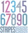 Poster retro condensed colorful numbers with stripes