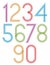 Poster rounded large colorful numbers with stripes