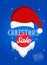 Poster with Santa\\\'s beard and red hat and inscription Christmas Sale. Special offer. Vector illustration