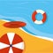 Poster save guard beach landscape vector illustration