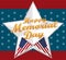 Poster with Silver Star for Memorial Day Celebration, Vector Illustration