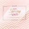 Poster Spring Sale on an elegant pink zigzag background Luxury golden card poster for advertising sale promotions discounts