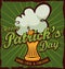 Poster for St. Patrick\'s Day with Beer and Greeting Message, Vector Illustration