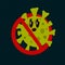 Poster Stop virus and bacteria. Illustration for medicine bacteria, viruses are banned. Coronavirus stop icon. Colorful