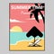 poster summer minimalist illustration template design.