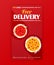 Poster template of fast pizza free delivery for social media stories post and ads banner