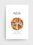 Poster template for Italian restaurant with delicious pizza cut in slices on white background. Colorful modern vector illustration
