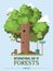 Poster to international forest day. Let`s save the trees! March 21