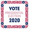 Poster for the United States presidential election in 2020 with original frame. US Election banner inviting to vote, November 3