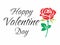 Poster Valentine Day Red Rose with Green Petal