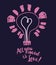 Poster for valentine\'s day with lightbulb and heart in sketch style