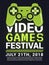 Poster of video game festival. Cyber sport concept with gamepad picture