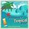 Poster of vintage seaside tropical bar