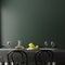 Poster, wall mock up in dark green dining room interior