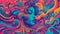 a poster with a woman's face surrounded by psychedelic patterns