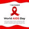 Poster of World AIDS Day with Red Ribbon Vector in EPS 10