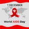 Poster of World AIDS Day with Red Ribbon Vector in EPS 10