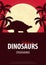 Poster World of dinosaurs. Prehistoric world. Stegosaurus. Jurassic period.