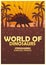 Poster World of dinosaurs. Prehistoric world. Stegosaurus. Jurassic period.