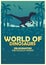Poster World of dinosaurs. Prehistoric world. Velociraptor. Cretaceous period.