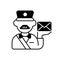 Postman black linear icon