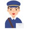 Postman icon, profession and job vector illustration