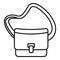 Postman leather bag icon, outline style