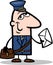 Postman with letter cartoon illustration