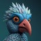 Postmodern 3d Bird Head Texture For Games With Moody Colors