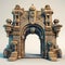 Postmodern Architecture 3d Model Of Medieval Entrance Gate For Cartoon