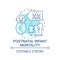 Postnatal infant mortality blue concept icon