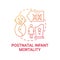 Postnatal infant mortality red gradient concept icon