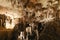Postojna cave, Slovenia. Formations inside cave with stalactites