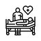 postoperative care surgeon line icon vector illustration