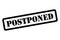 Postponed stamp symbol, label sticker sign button, text banner vector illustration